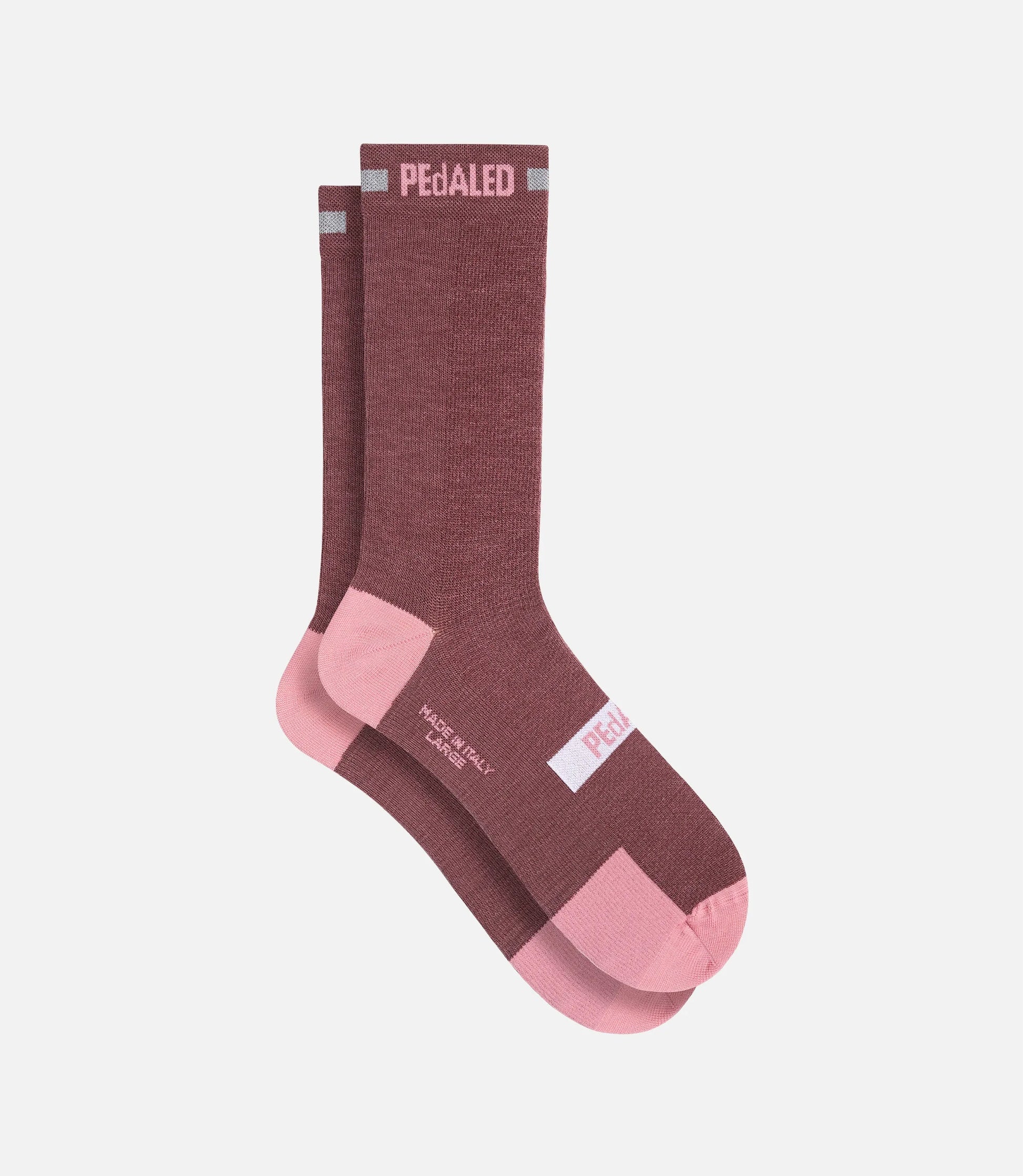 PEDALED Odyssey Merino Reflective Socks - Burgundy