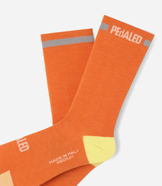 PEDALED Odyssey Merino Reflective Socks - Orange