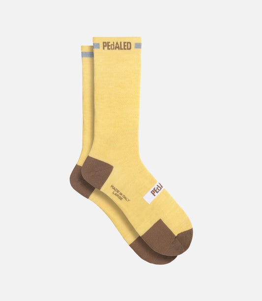 PEDALED Odyssey Merino Reflective Socks - Yellow