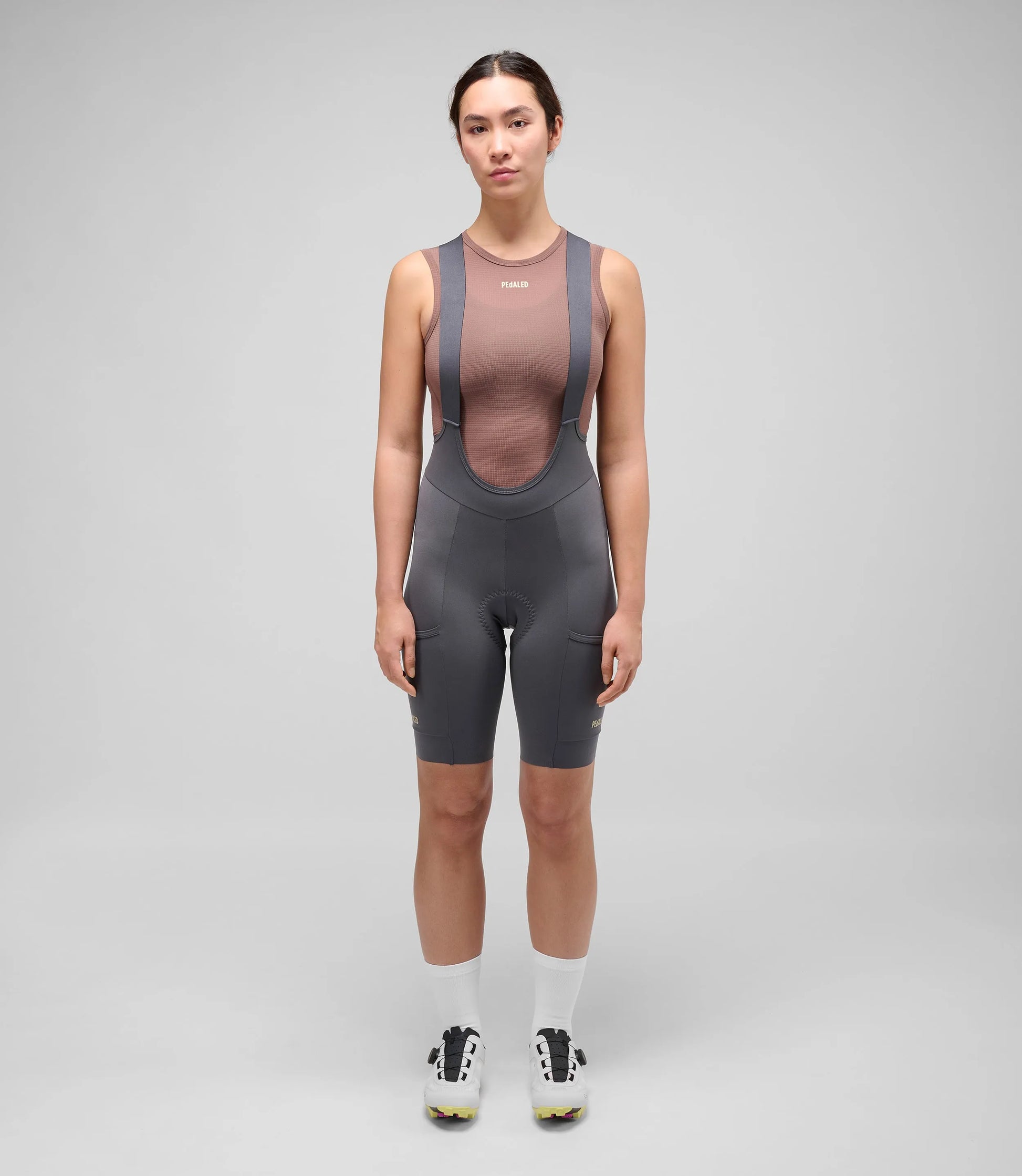 PEDALED Odyssey Training Women Bib Shorts - Grey