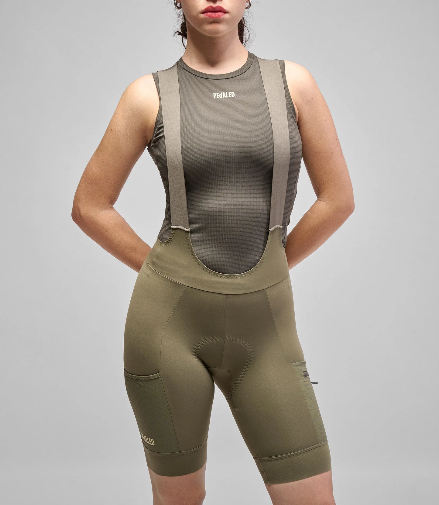 PEDALED Odyssey Women Bib Shorts - Military Green
