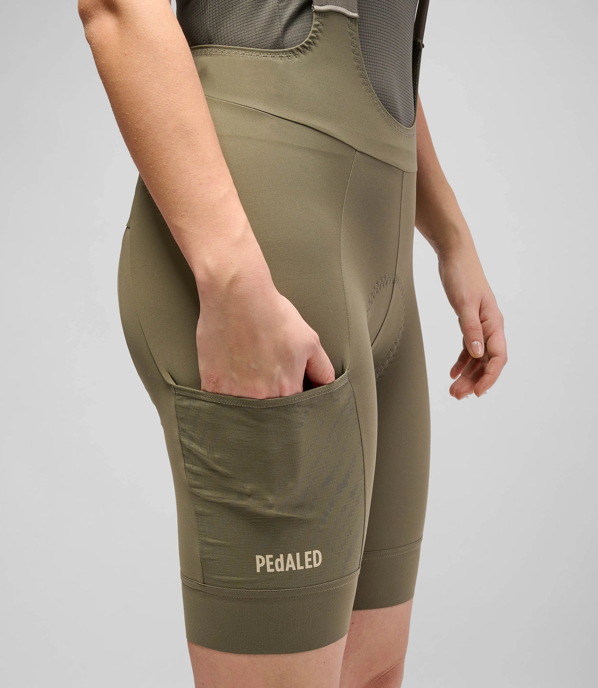 PEDALED Odyssey Women Bib Shorts - Military Green
