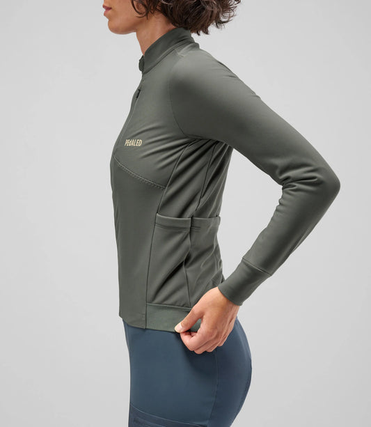 PEDALED WOMEN ODYSSEY LONG SLEEVE JERSEY - CHARCOAL GRAY