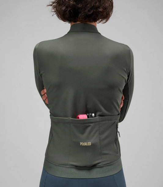 PEDALED WOMEN ODYSSEY LONG SLEEVE JERSEY - CHARCOAL GRAY