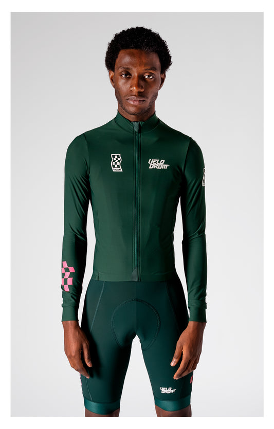 VELODROM RaceDay 3.0 Thermal Fietsshirt lange mouwen - Pine Groove/Wit