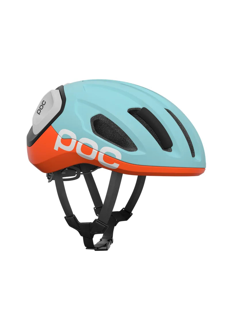 POC Amidal Cycling Helmet - Indicolite Blue Matt/Carnelian Orange Matt