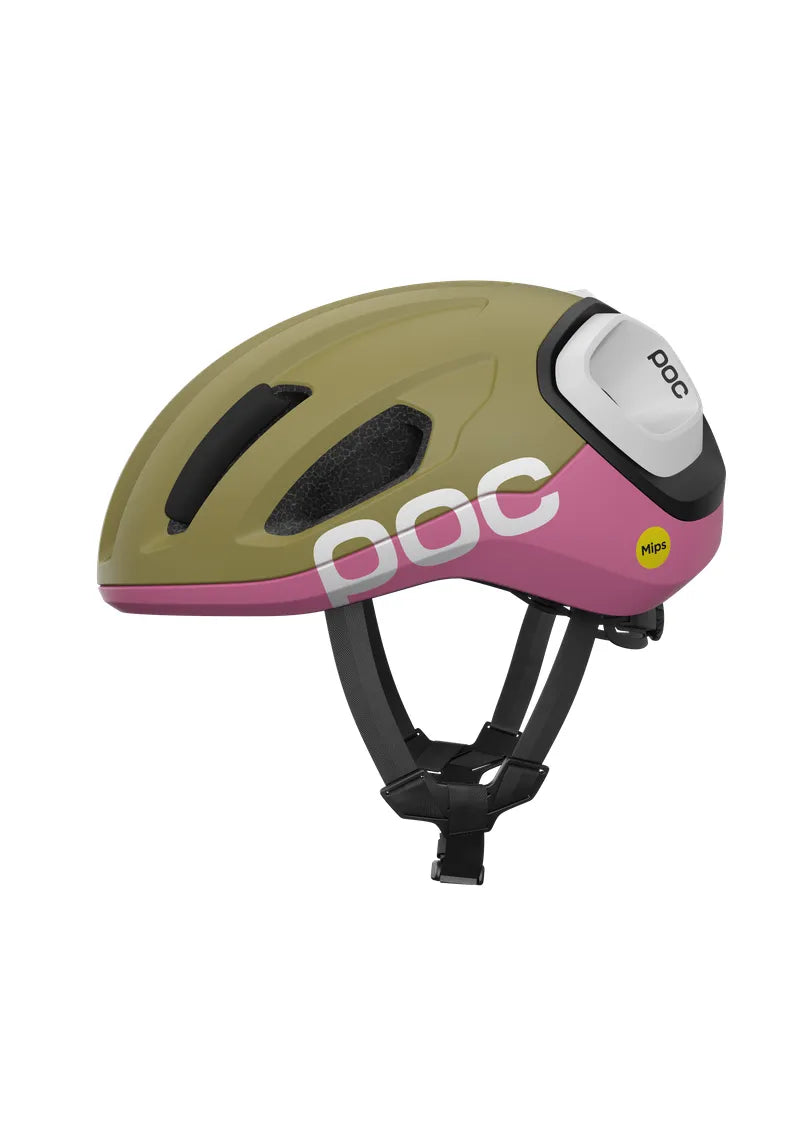 POC Amidal Cycling Helmet - Olivine Green Matt/Thulite Pink Matt