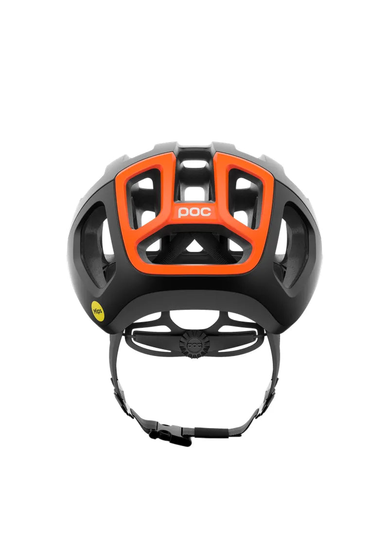 POC Ventral Air MIPS Cycling Helmet - Uranium Black Matt/Fluorescent Orange Matt