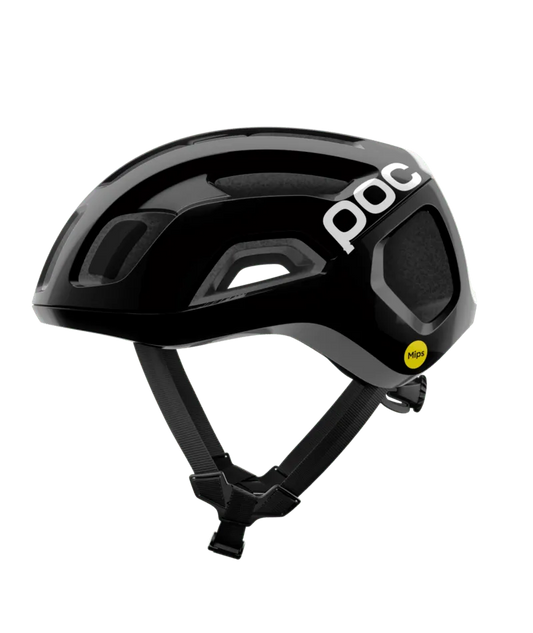 POC Ventral Air Mips Cycling Helmet - Uranium Black Matt/Hydrogen White With Logo
