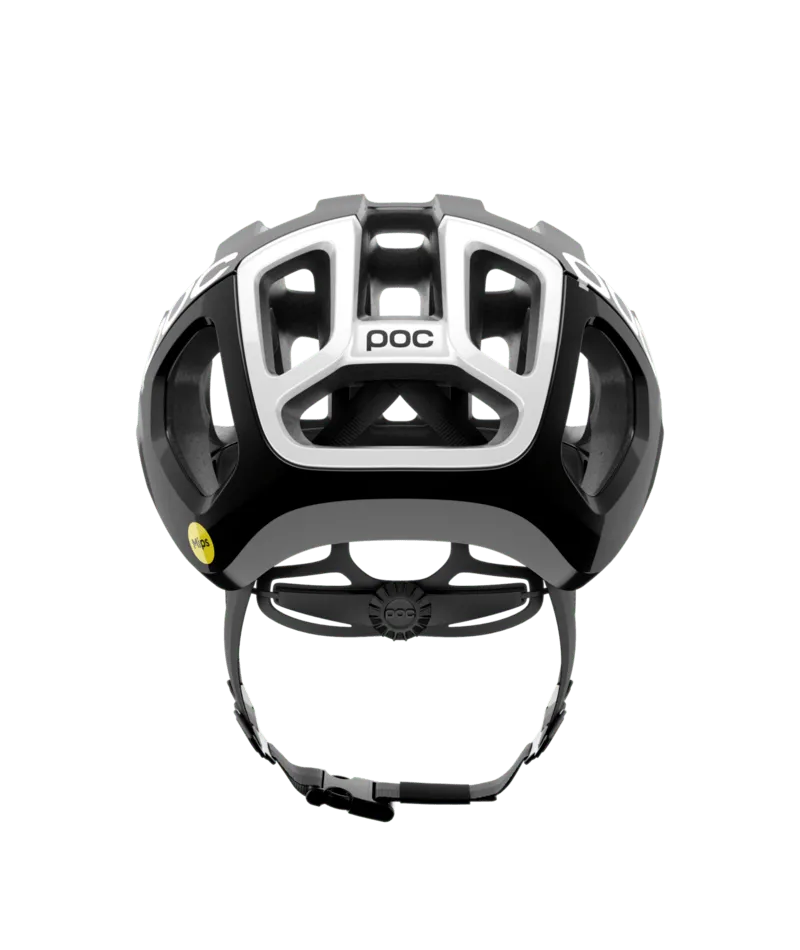 POC Ventral Air Mips Cycling Helmet - Uranium Black Matt/Hydrogen White With Logo