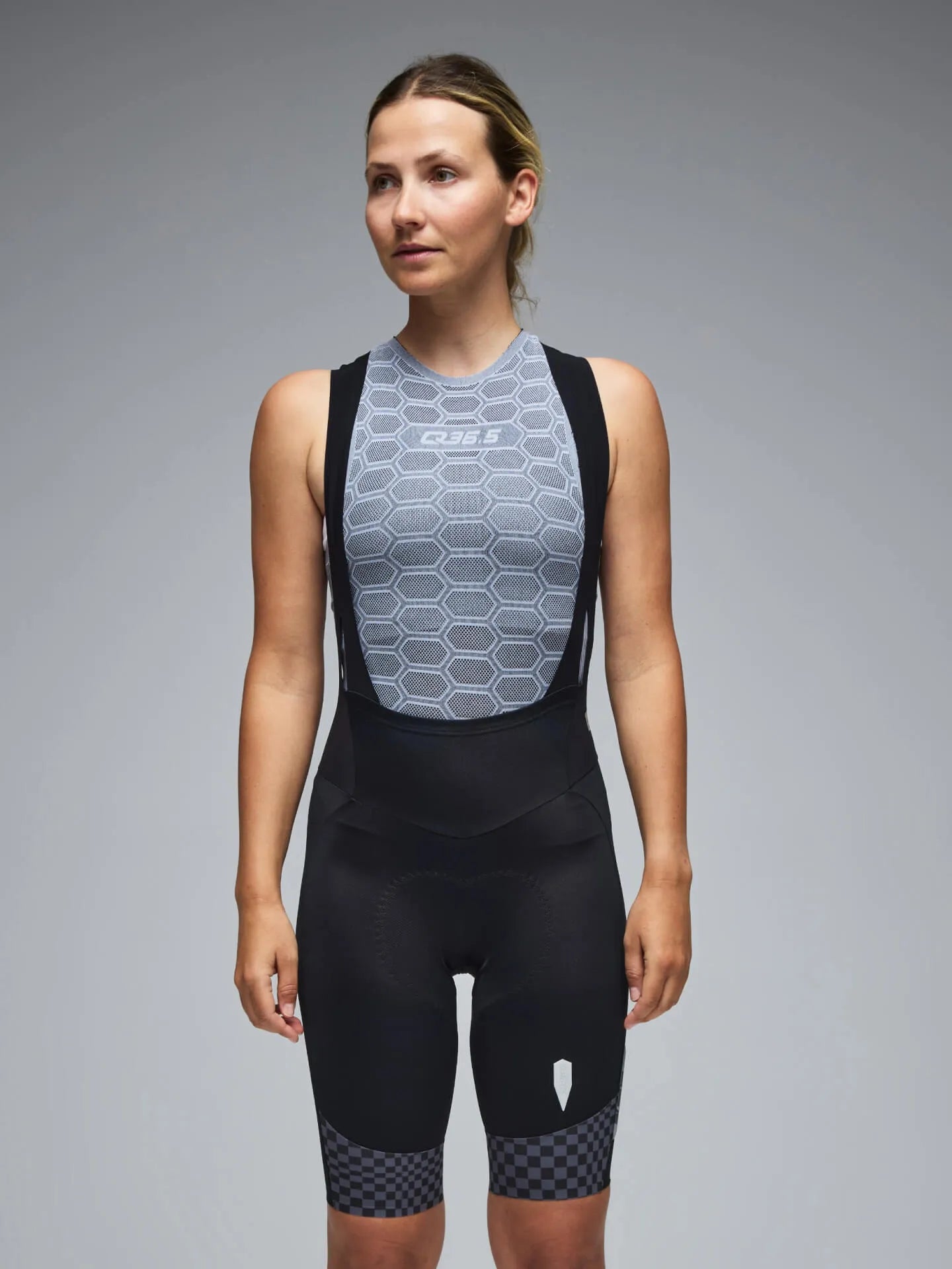 Q36.5 Gregarius Pro Bib Shorts Women Check - Grey