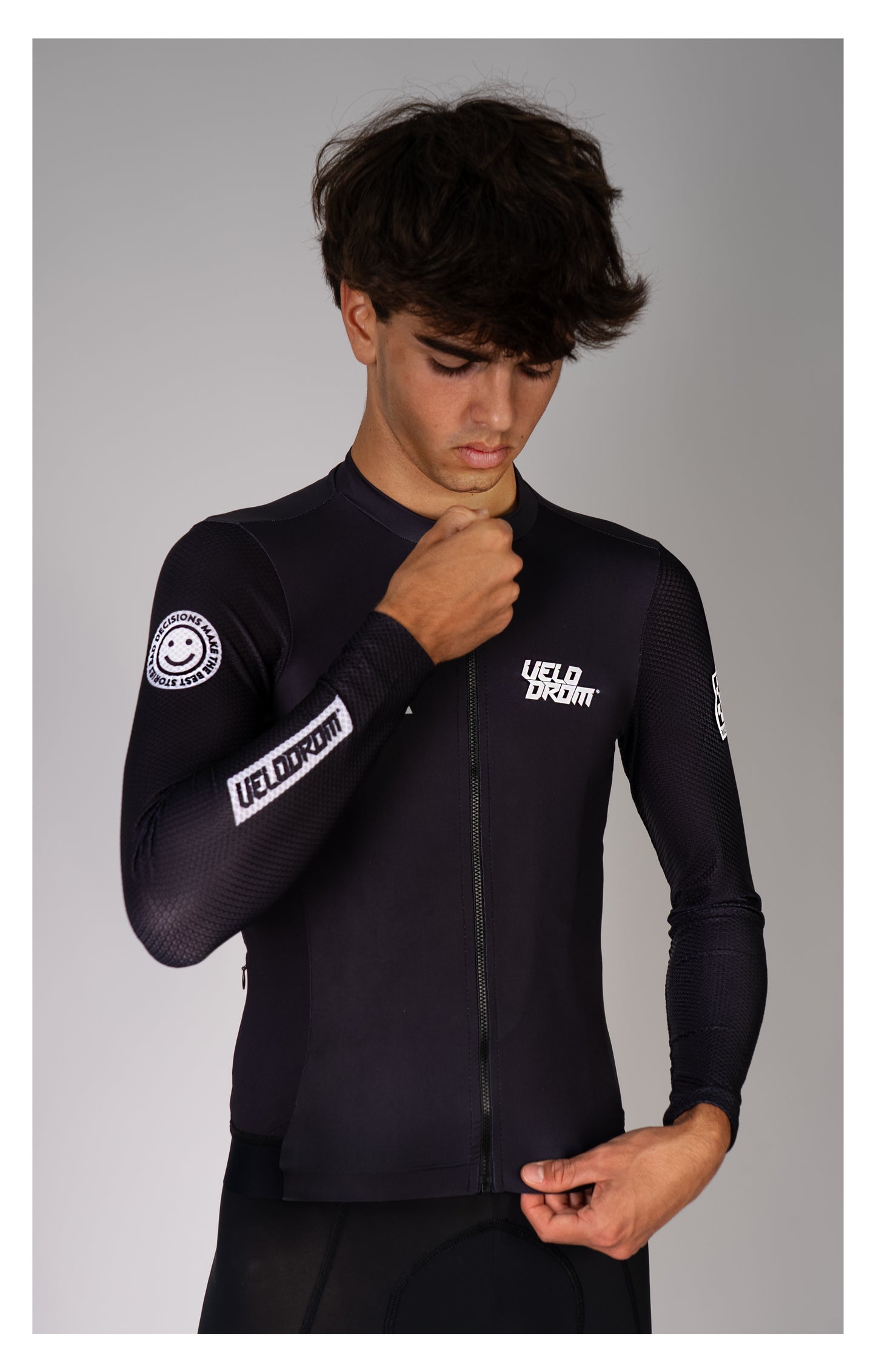 VELODROM Raceday 3.0 Thermal Light Long Sleeve Jersey -  Racing Black/White