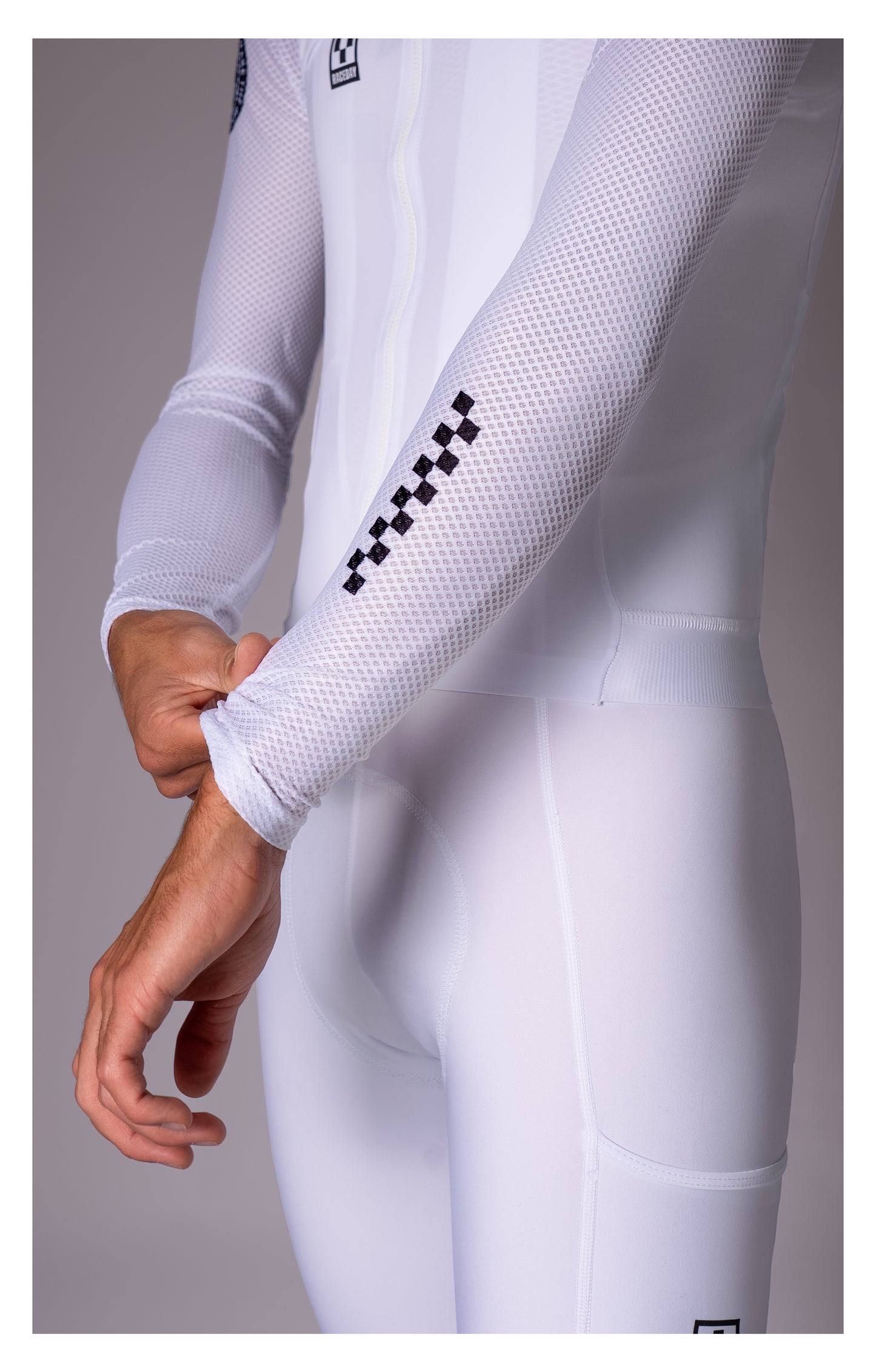VELODROM Raceday 3.0 Thermal Light Long Sleeve Jersey - White/Black