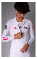 VELODROM Raceday 3.0 Thermal Light Long Sleeve Jersey - White/Navy/Flush Red
