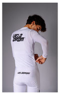 VELODROM Raceday 3.0 Thermal Light Long Sleeve Jersey - White/Navy/Flush Red