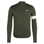 RAPHA Core Thermal Long Sleeve Jersey - DDW Dark Green/White