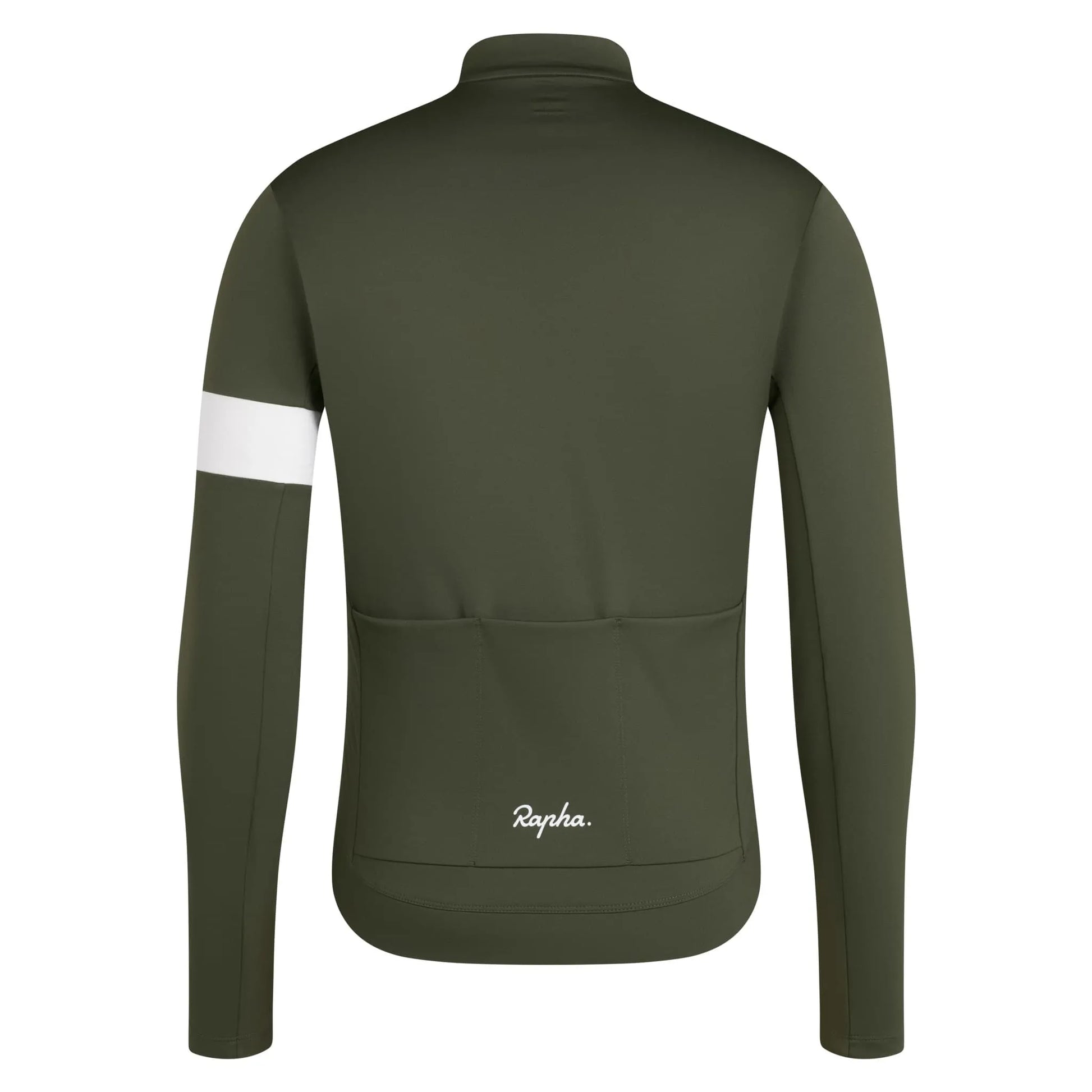 RAPHA Core Thermal Long Sleeve Jersey - DDW Dark Green/White