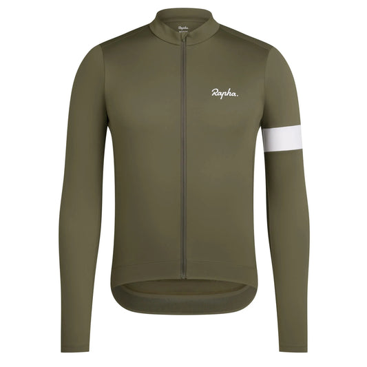 RAPHA Core Thermal Long Sleeve Jersey - Green/White