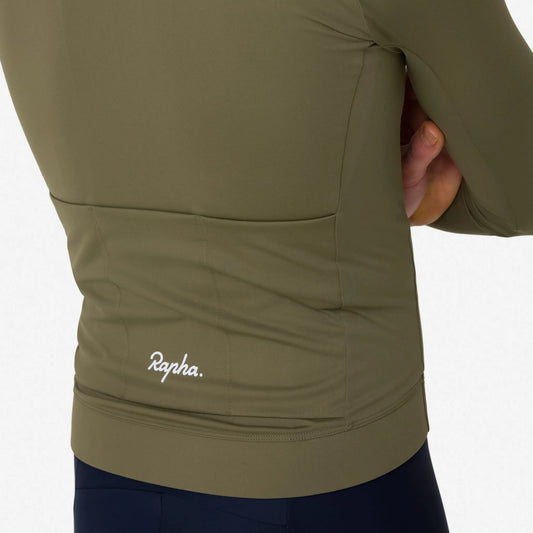 RAPHA Core Thermal Long Sleeve Jersey - Green/White