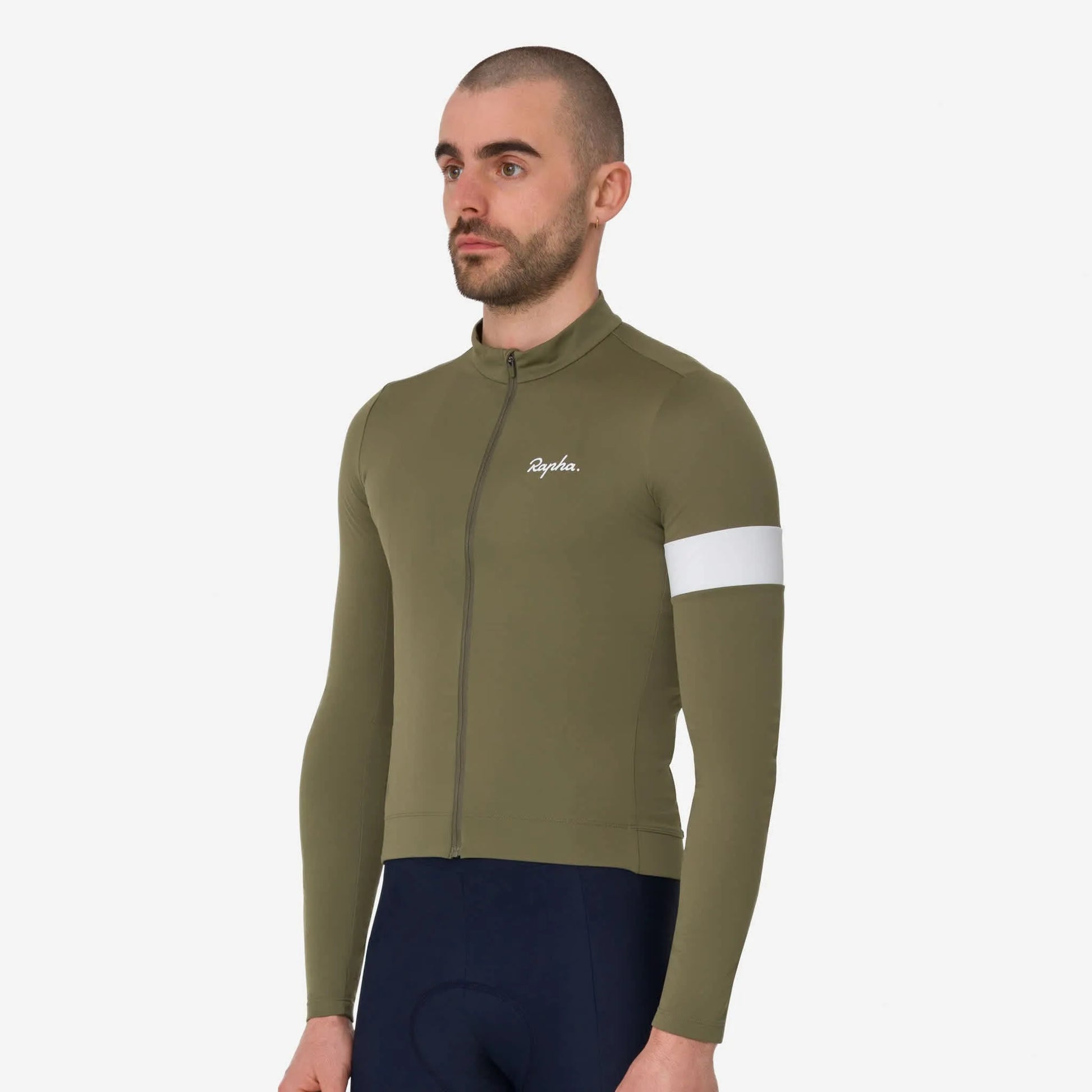 RAPHA Core Thermal Long Sleeve Jersey - Green/White