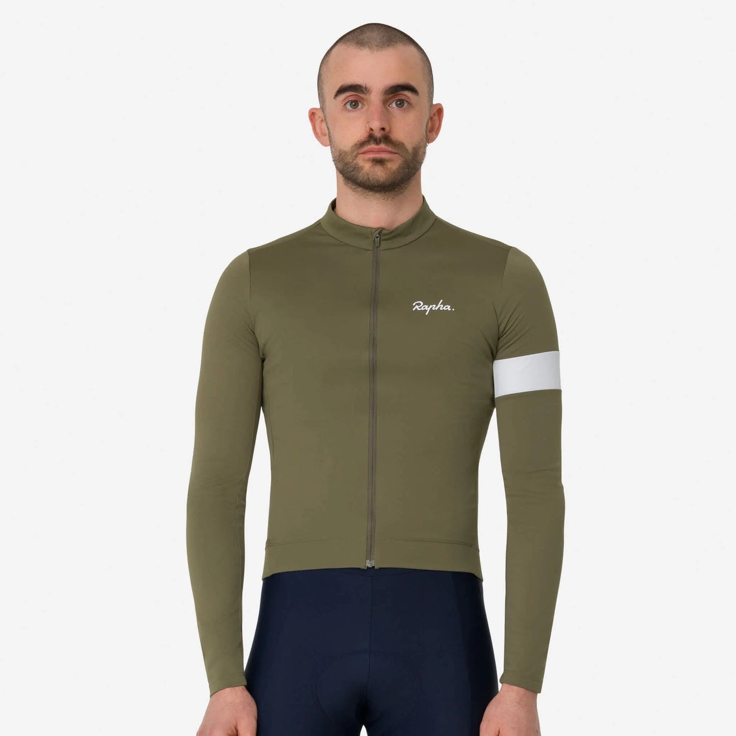 RAPHA Core Thermal Long Sleeve Jersey - Green/White