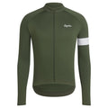 RAPHA Core Thermal Long Sleeve Jersey - KLW Deep Olive Green/White