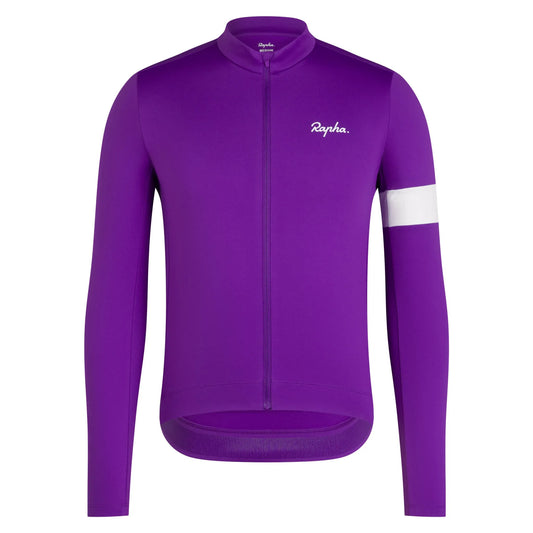 RAPHA Core Thermal Long Sleeve Jersey - PAW Ultraviolet/Wite