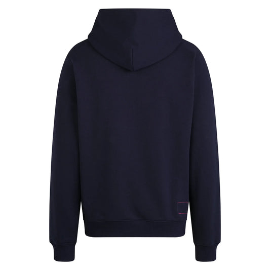 RAPHA HEAVYWEIGHT COTTON HOODIE - DARK NAVY/HIGH-VIS PINK