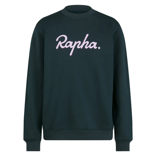 RAPHA HEAVYWEIGHT COTTON SWEATSHIRT - FOREST GREEN/LIGHT QUARTZ