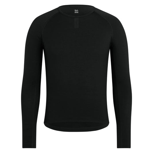 RAPHA MERINO LONG SLEEVE BASE LAYER - BLACK/BLACK