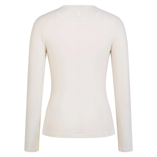 RAPHA MERINO LONG SLEEVE BASE LAYER - CREAM/WHITE