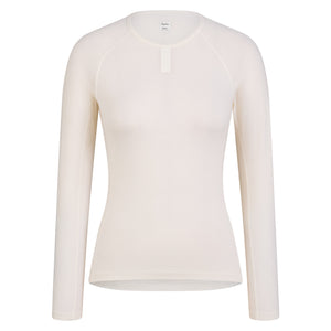 RAPHA MERINO LONG SLEEVE BASE LAYER - CREAM/WHITE