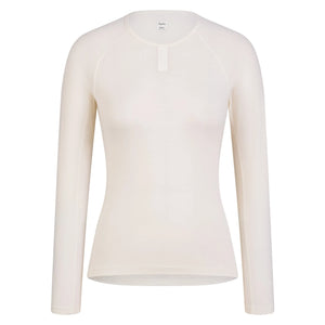 RAPHA MERINO LONG SLEEVE BASE LAYER - CREAM/WHITE