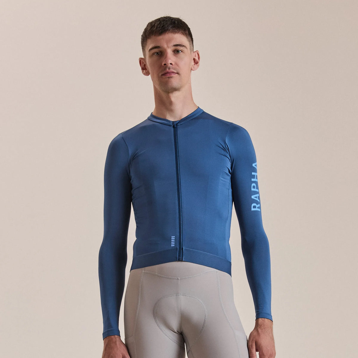 RAPHA Men Pro Team Long Sleeve Lightweight Jersey - Denim Blue/Bluebell