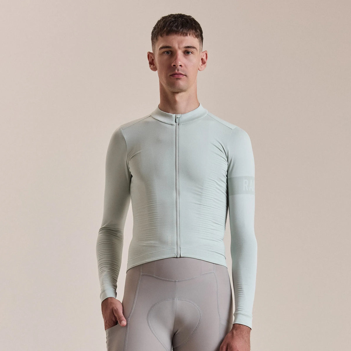 RAPHA Men Pro Team Long Sleeve Midweight Jersey - Grey/White