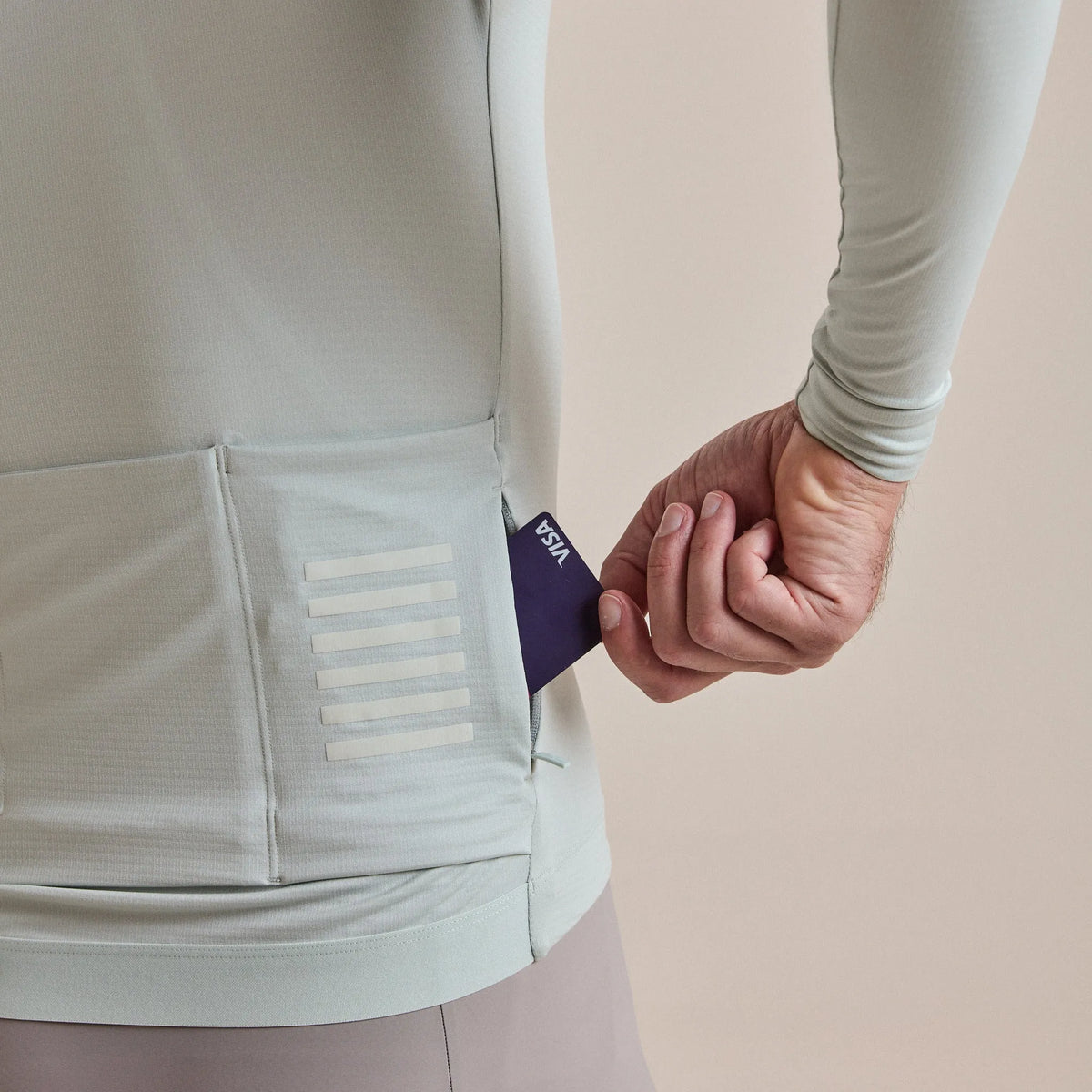 RAPHA Men Pro Team Long Sleeve Midweight Jersey - Grey/White