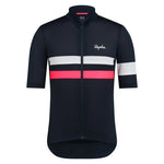 RAPHA Men's Brevet Lightweight Jersey - Dark Navy/Silver/High-Vis Pink