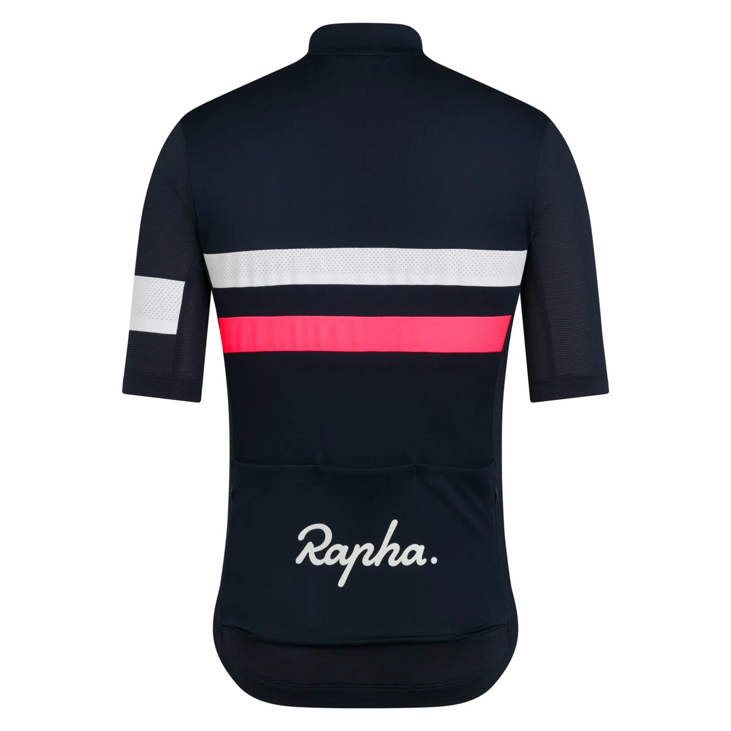 RAPHA Men's Brevet Lightweight Jersey - Dark Navy/Silver/High-Vis Pink