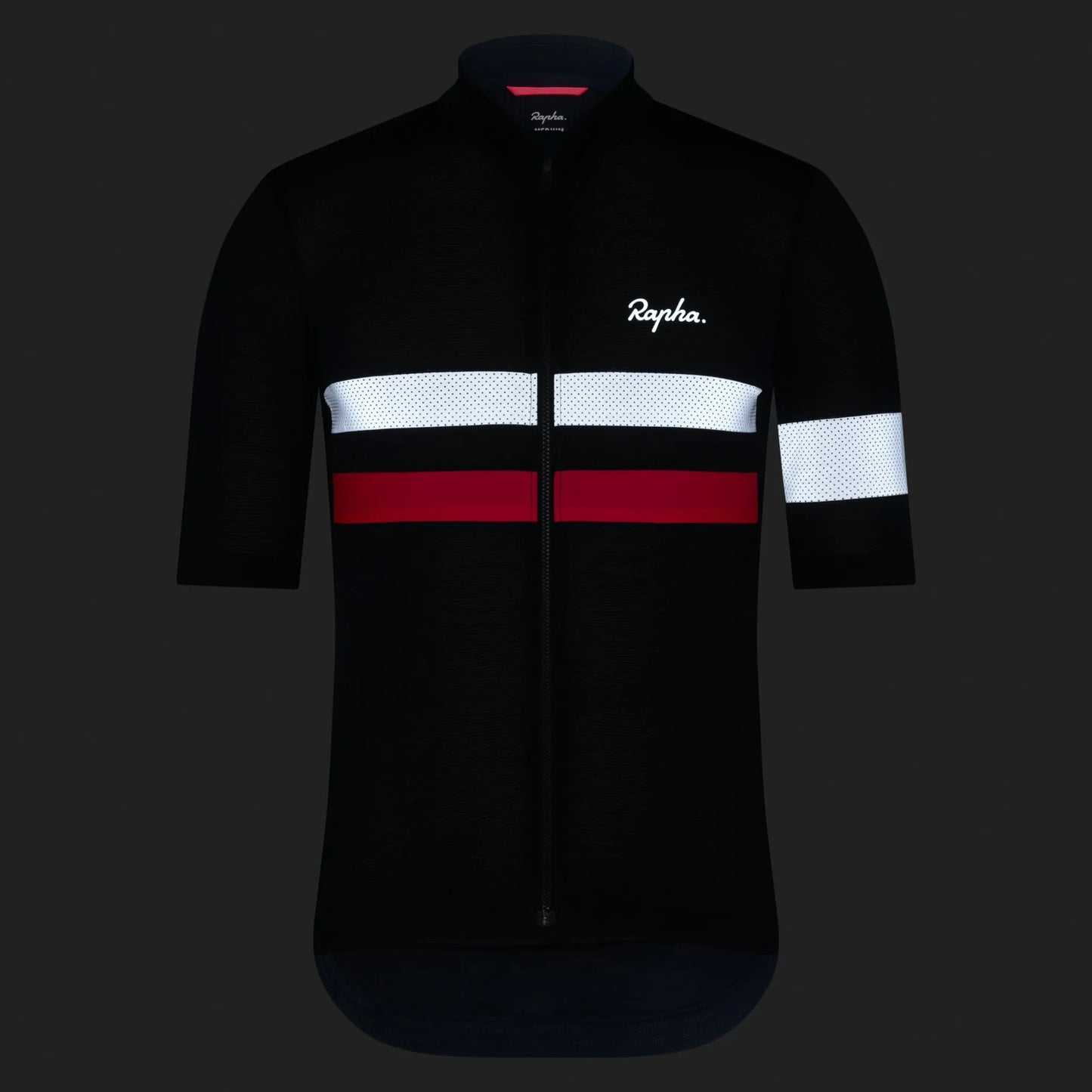RAPHA Men's Brevet Lightweight Jersey - Dark Navy/Silver/High-Vis Pink