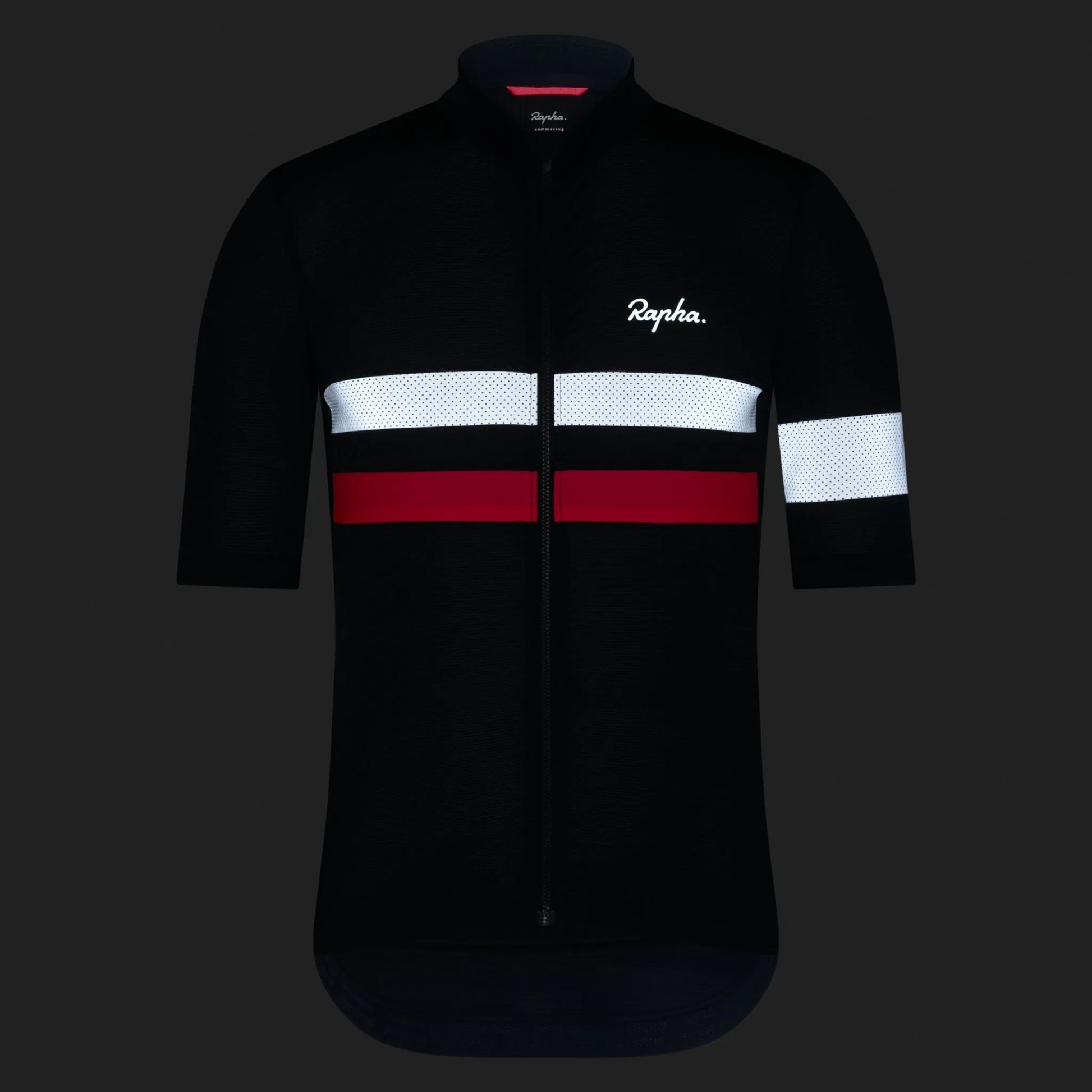 RAPHA Men's Brevet Lightweight Jersey - Dark Navy/Silver/High-Vis Pink