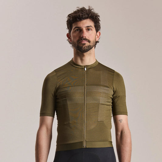 RAPHA Men's Brevet Lightweight Jersey III - Dark Olive/Balsam Green