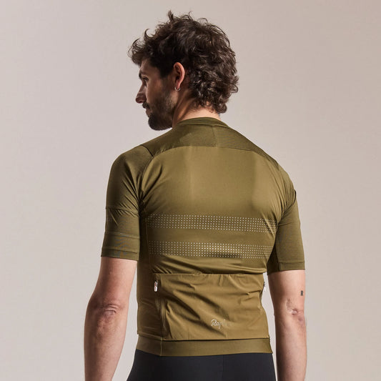 RAPHA Men's Brevet Lightweight Jersey III - Dark Olive/Balsam Green