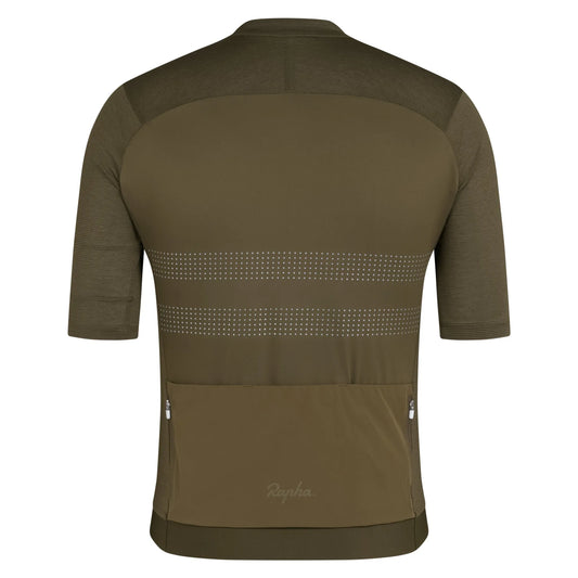 RAPHA Men's Brevet Lightweight Jersey III - Dark Olive/Balsam Green