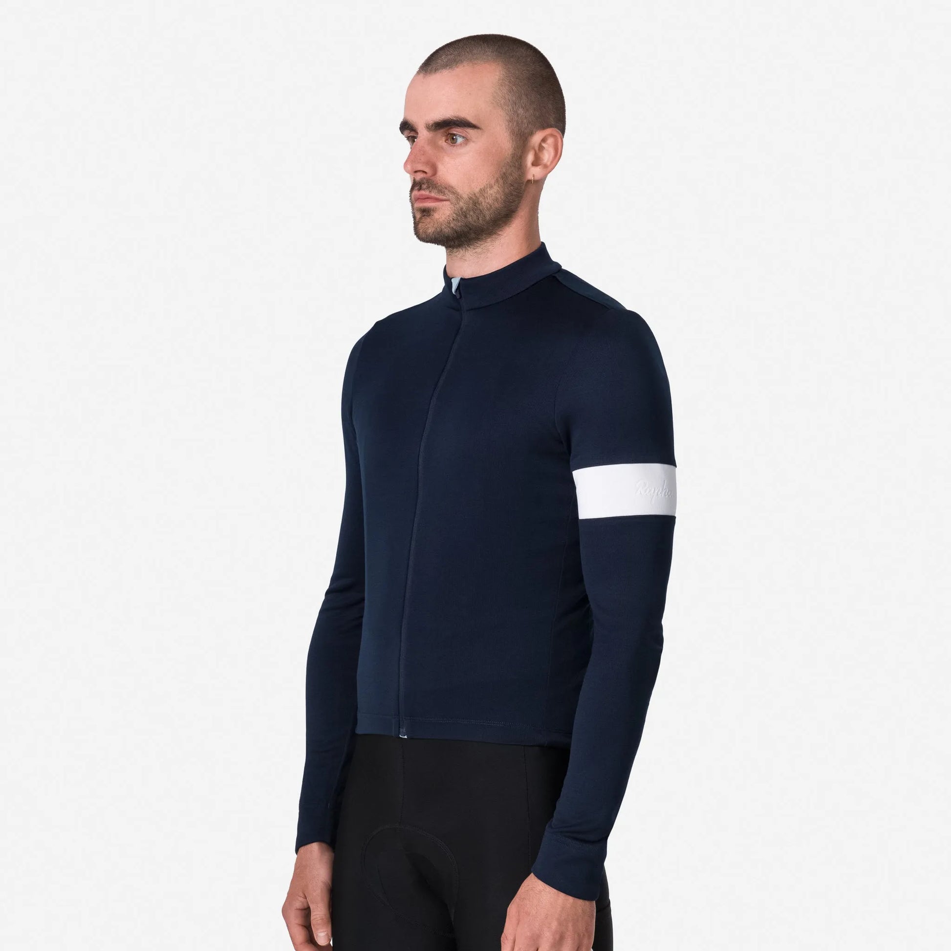 RAPHA Men's Classic Long Sleeve Jersey - Dark Navy/White/Light Blue