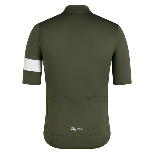 RAPHA Men's Core Jersey - Dark Green/White