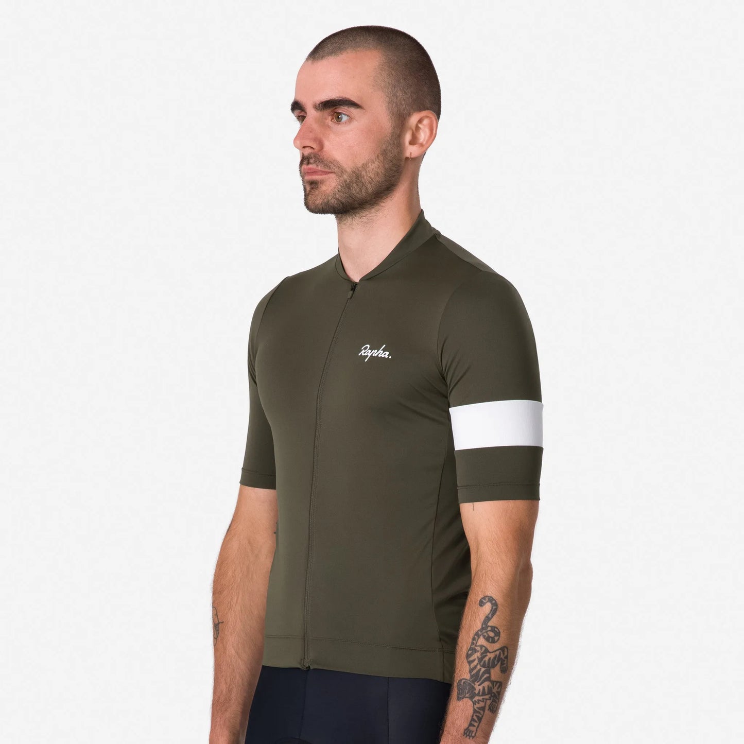 RAPHA Men's Core Jersey - Dark Green/White