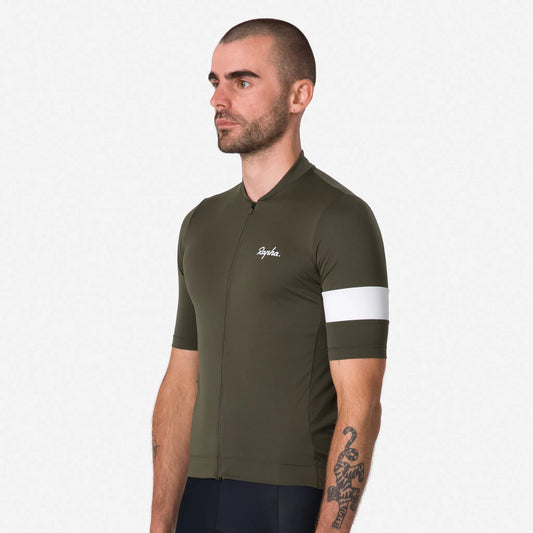 RAPHA Men's Core Jersey - Dark Green/White