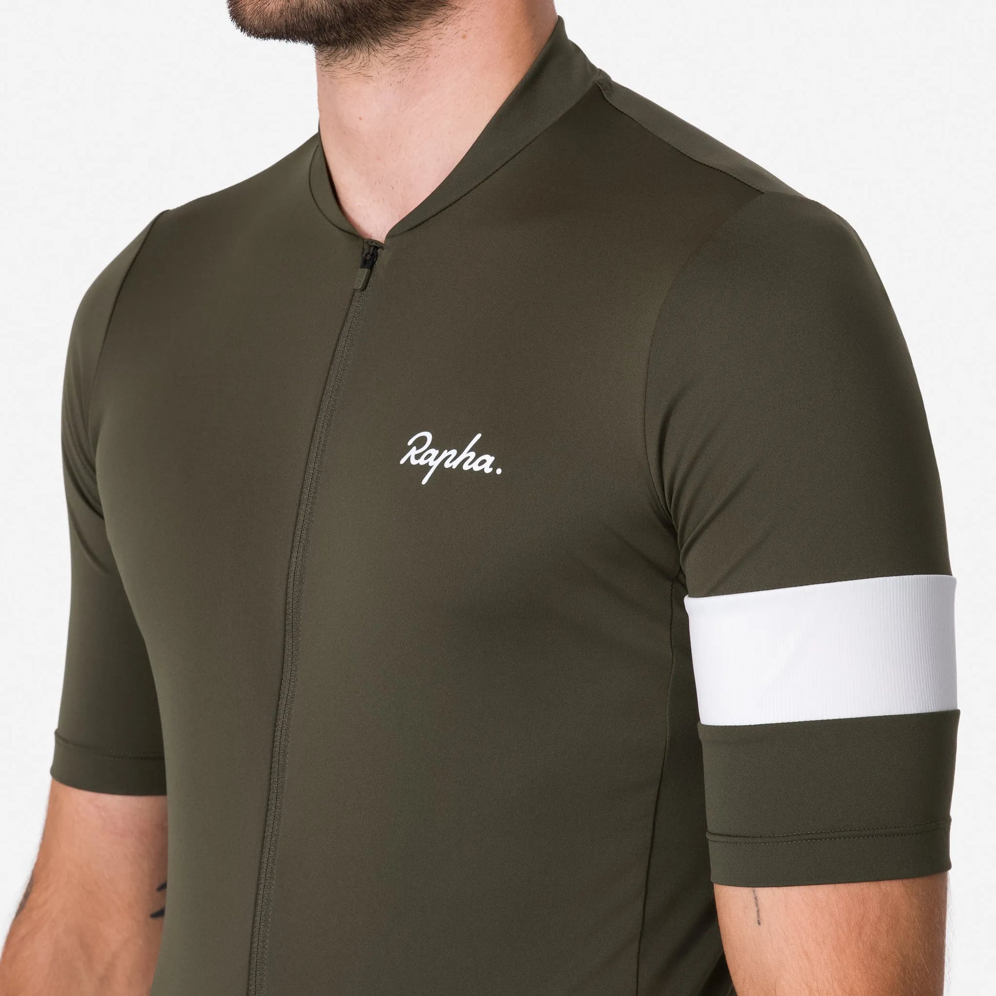 RAPHA Men's Core Jersey - Dark Green/White