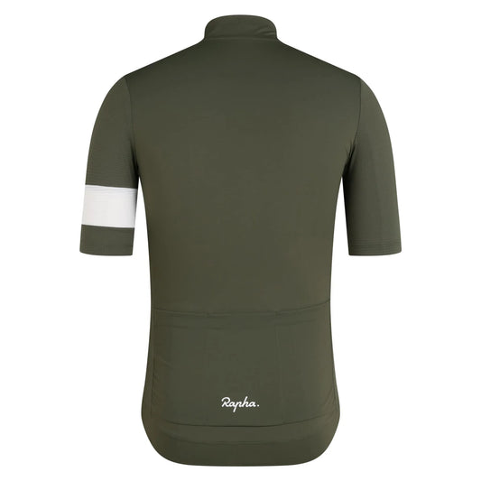 RAPHA Men's Core Lightweight Jersey - Dark Green/White