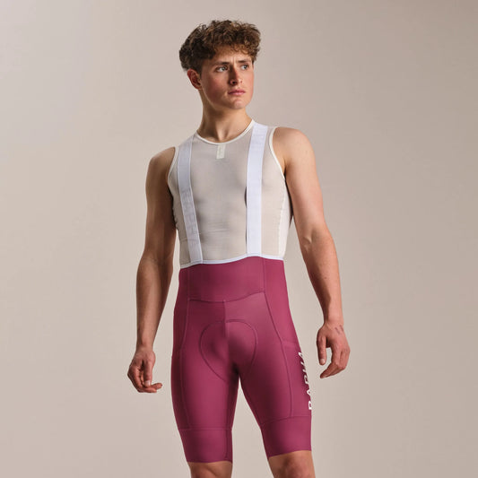 RAPHA Men's Pro Team Cargo Bib Shorts - Regular - Raspberry/White